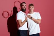Michael Phelps (L) and Léon Marchand attend Omega House Paris 2024 (Photo by Mike Marsland/Getty Images for Omega)